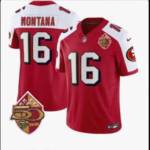 Men San Francisco 49ers #16 Montana red 2024 Nike 1996 Throwback  Vapor NFL Jersey style 1->san francisco 49ers->NFL Jersey